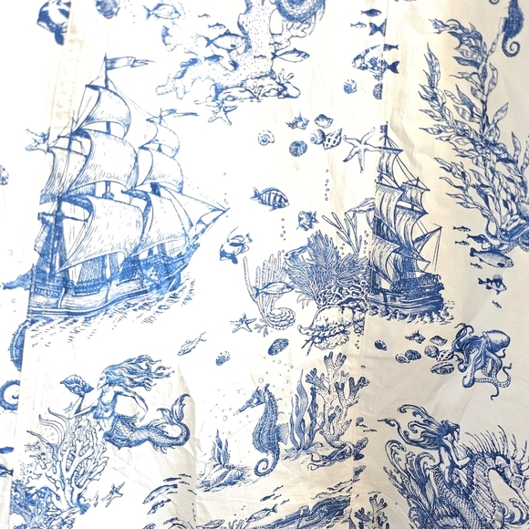New AVEC LES FILLES Toile Nautical Print Cotton Blend Midi Dress NWT Size 6 - Picture 15 of 17